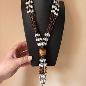 Statement Necklace in Earth Tones & Neutrals